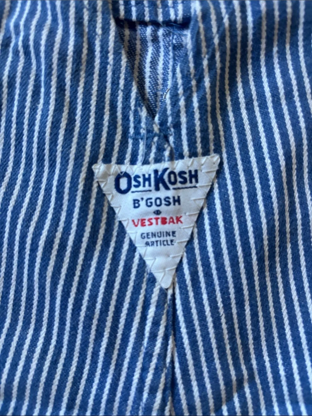 Vintage OshKosh B'gosh Blue & White Striped Shortalls